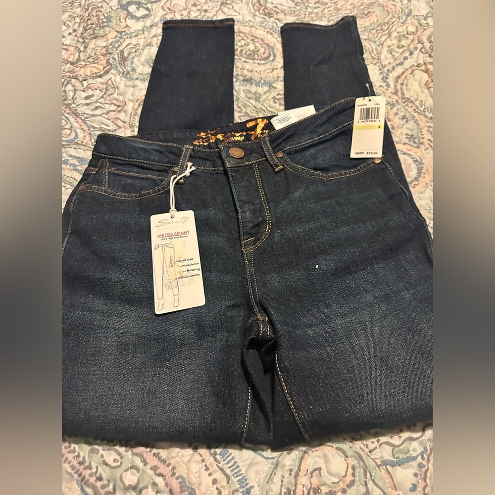 Seven7 Midnight Blue Denim with Gold Accents